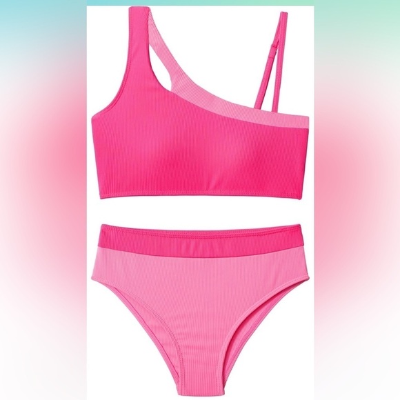 Other - Girls  Bathing Suit Color-Block Cutout - pink - size 11-12 years